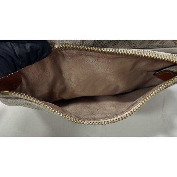 Michael Kors Shoulder Bag S70 Beige Signature Mk Pattern Logo - Picture 7 of 7